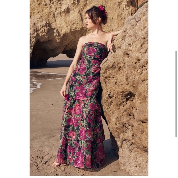 Lulus floral mermaid dress - Picture 4 of 4